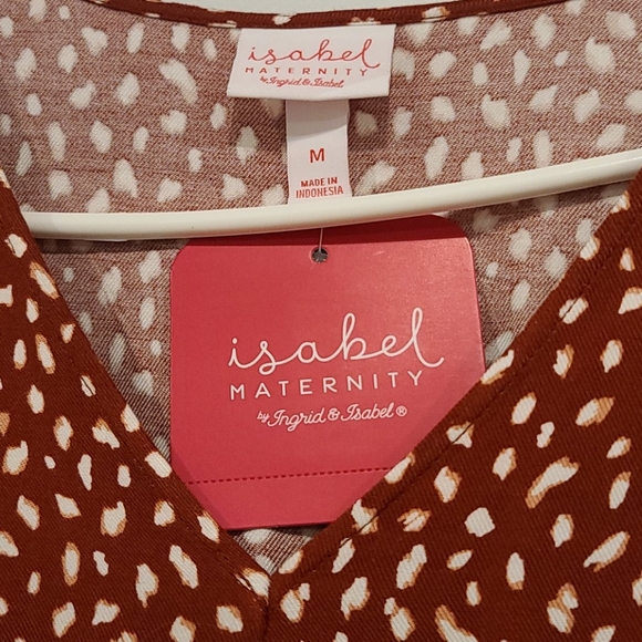 ISABEL brick red leopard print maternity dress - Picture 4 of 8